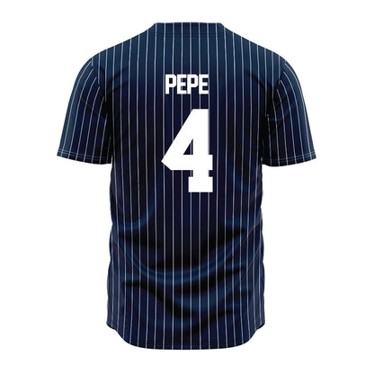 Maine - NCAA Baseball : Nic Pepe - Navy Pin Stripe Jersey-1