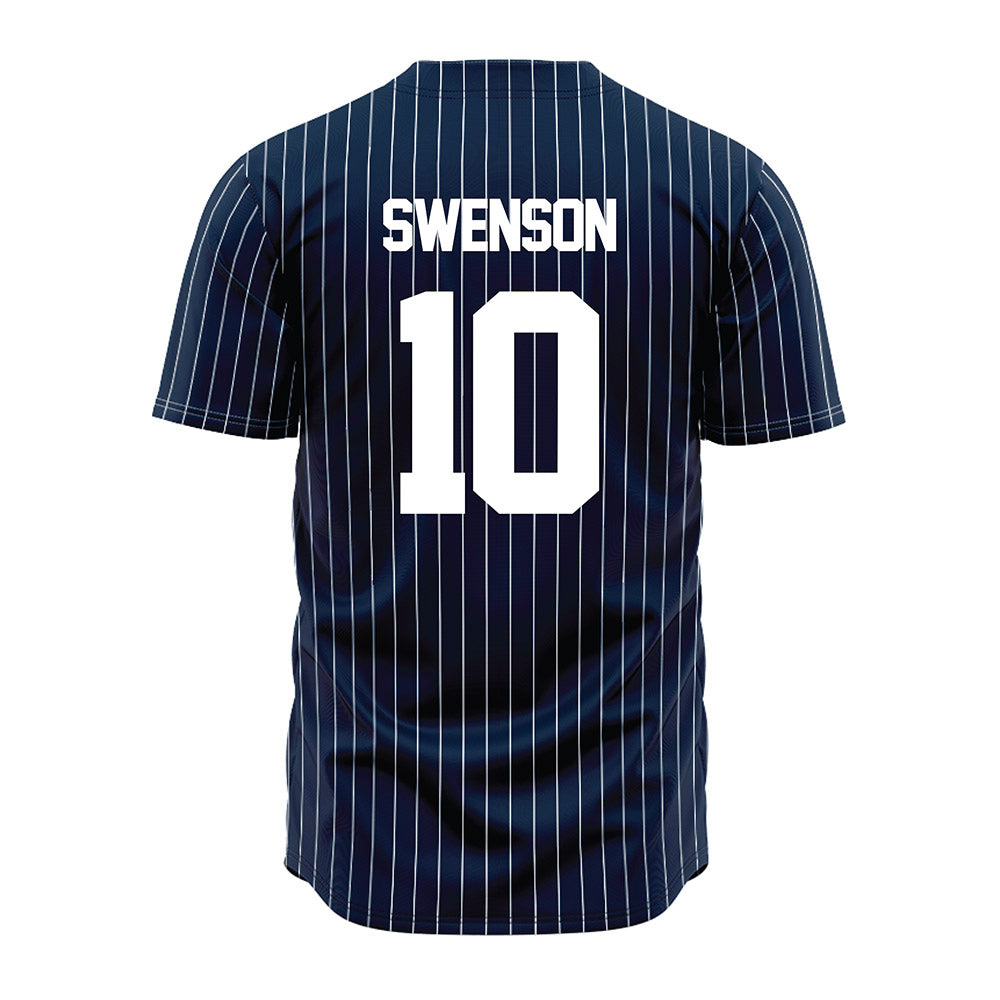 Maine - NCAA Baseball : Erik Swenson - Navy Pin Stripe Jersey-1
