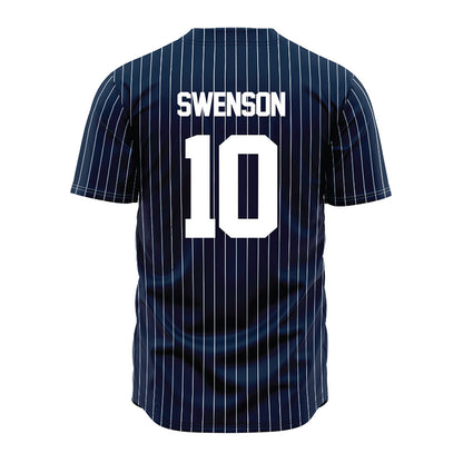 Maine - NCAA Baseball : Erik Swenson - Navy Pin Stripe Jersey-1