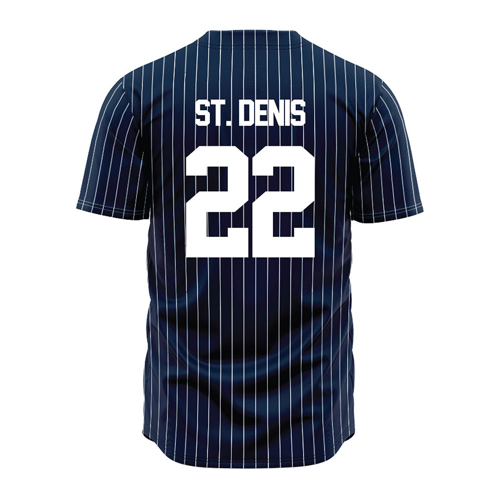 Maine - NCAA Baseball : Hunter St. Denis - Navy Pin Stripe Jersey-1