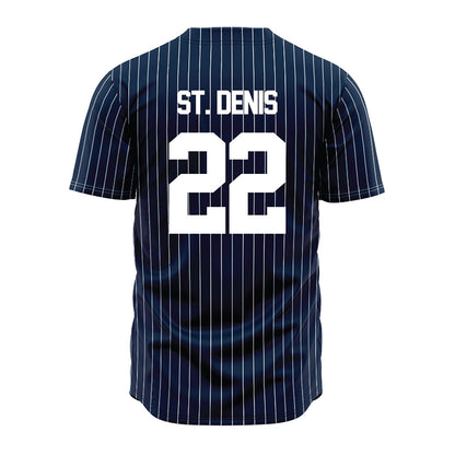 Maine - NCAA Baseball : Hunter St. Denis - Navy Pin Stripe Jersey-1