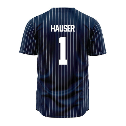 Maine - NCAA Baseball : Rex Hauser - Navy Pin Stripe Jersey-1