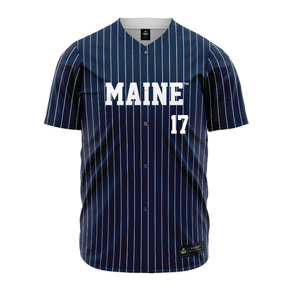 Maine - NCAA Baseball : Jack Donlin - Navy Pin Stripe Jersey-0