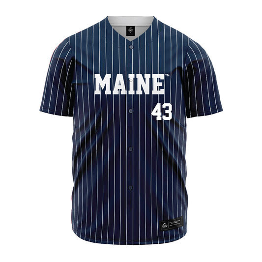 Maine - NCAA Baseball : Brennan Rumpf - Navy Pin Stripe Jersey-0