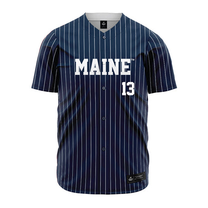 Maine - NCAA Baseball : Chris Bear - Navy Pin Stripe Jersey-0