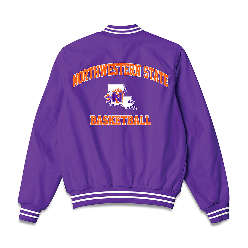 Northwestern State - NCAA Men's Basketball : CJ Larry - Bomber Jacket-1