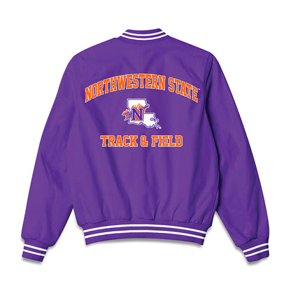 Northwestern State - NCAA Men's Track & Field : Joaquin Barlow - Bomber Jacket-1