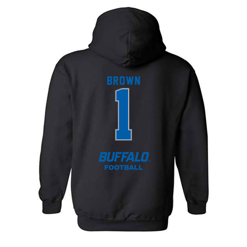 Buffalo - NCAA Football : Saveon Brown - Classic Shersey Hooded Sweatshirt-1