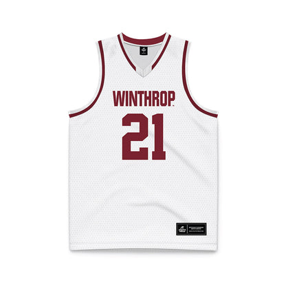Winthrop - NCAA Men's Basketball : Tai Hamilton - White Basketball Jersey-0