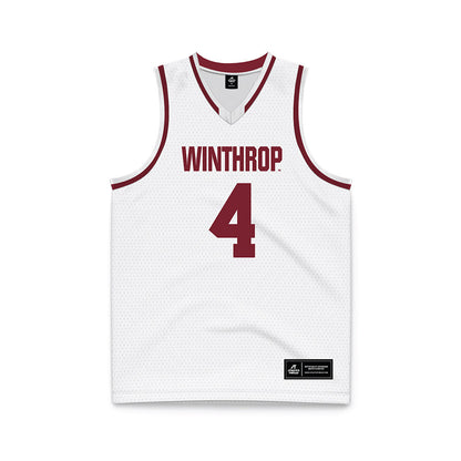 Winthrop - NCAA Men's Basketball : Pharrell Boyogueno - White Basketball Jersey-0