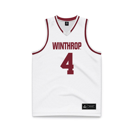 Winthrop - NCAA Men's Basketball : Pharrell Boyogueno - White Basketball Jersey-0