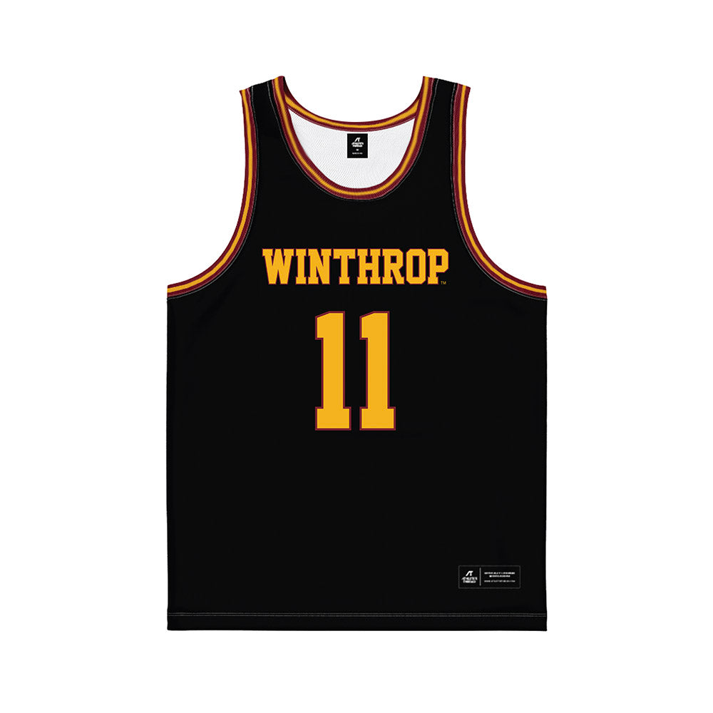 Winthrop - NCAA Women's Basketball : Naomi Wilson - Black Basketball Jersey-0