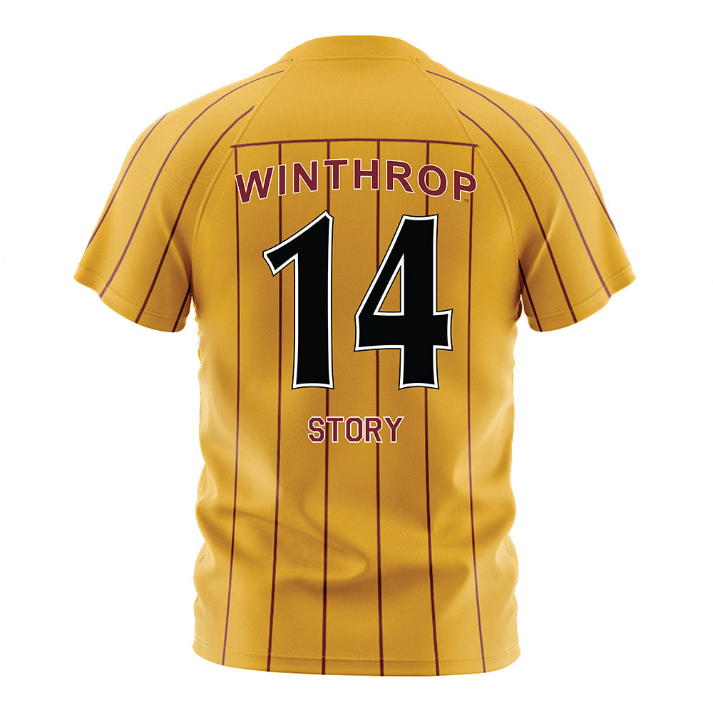 Winthrop - NCAA Men's Soccer : Logan Story - Gold Soccer Jersey-1