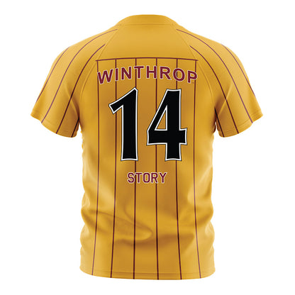 Winthrop - NCAA Men's Soccer : Logan Story - Gold Soccer Jersey-1