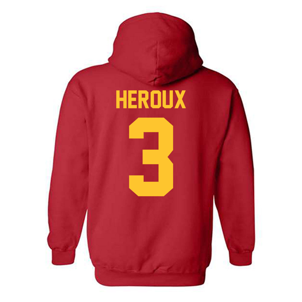 Ferris State - NCAA Men's Ice Hockey : Logan Heroux - Classic Shersey Hooded Sweatshirt-1