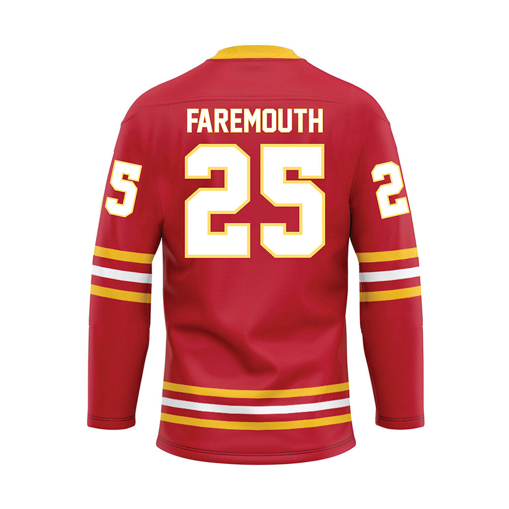 Ferris State - NCAA Men's Ice Hockey : Zach Faremouth - Hockey Jersey-1
