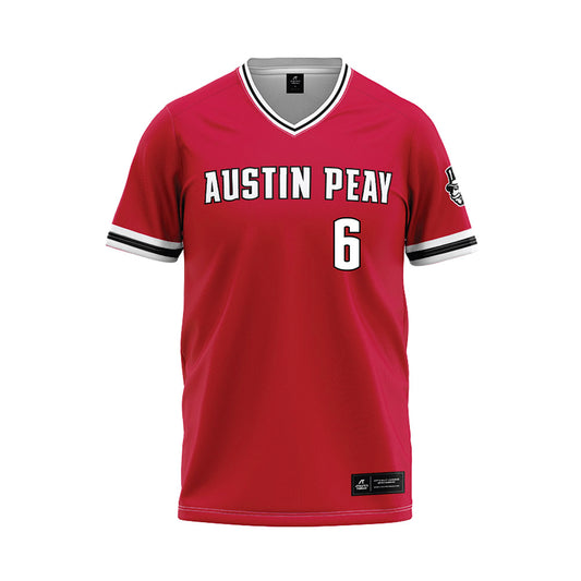 APSU - NCAA Baseball : Paris Pridgen - Red Baseball Jersey-0
