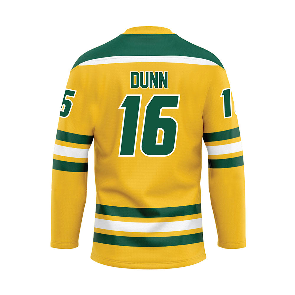 Fitchburg State - NCAA Men's Ice Hockey : Hunter Dunn - Gold Hockey Jersey-1