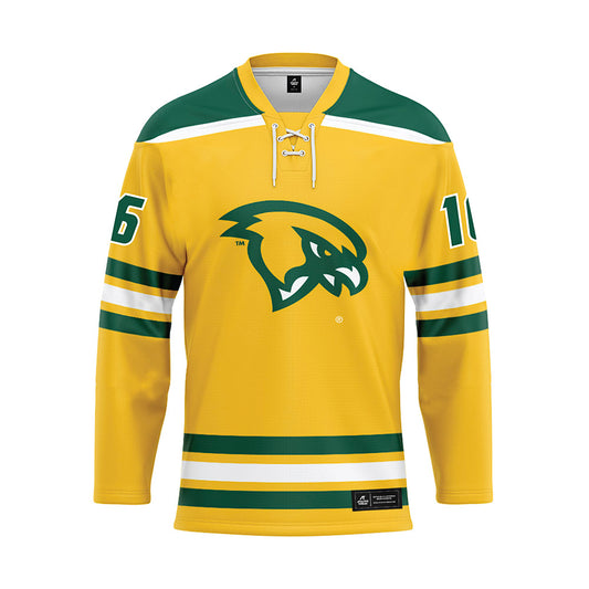 Fitchburg State - NCAA Men's Ice Hockey : Hunter Dunn - Gold Hockey Jersey-0