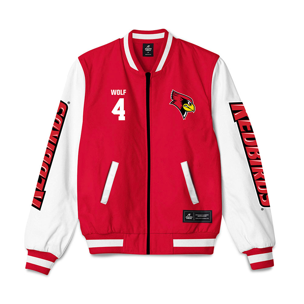 Illinois State - NCAA Men's Basketball : Landon Wolf - Bomber Jacket