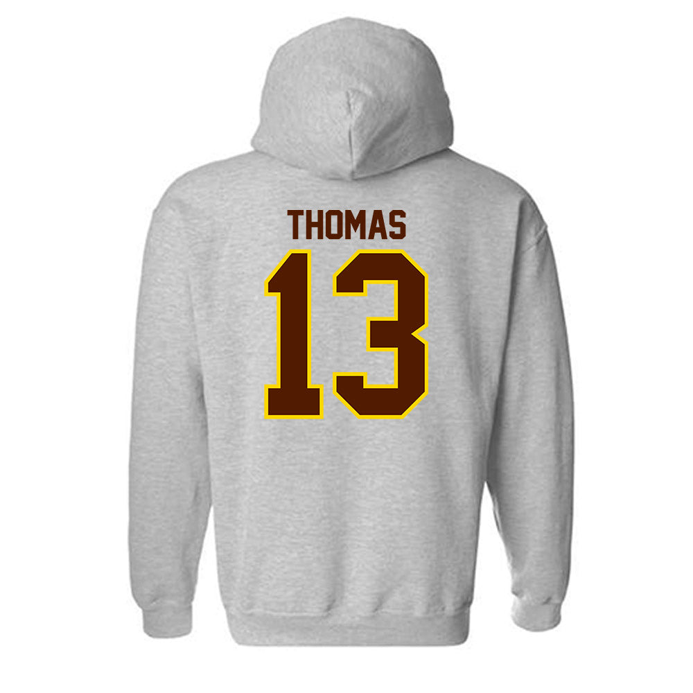 Western Michigan - NCAA Football : Jordon Thomas - Classic Shersey Hooded Sweatshirt-1