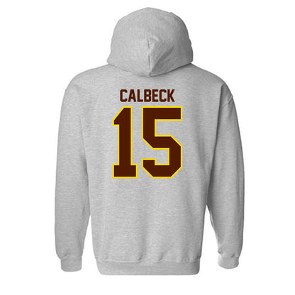 Western Michigan - NCAA Men's Ice Hockey : Alex Calbeck - Classic Shersey Hooded Sweatshirt-1