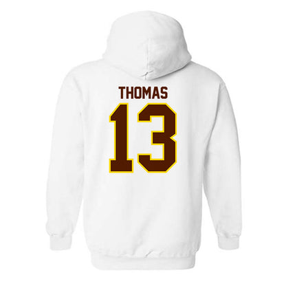 Western Michigan - NCAA Football : Jordon Thomas - Classic Shersey Hooded Sweatshirt-1