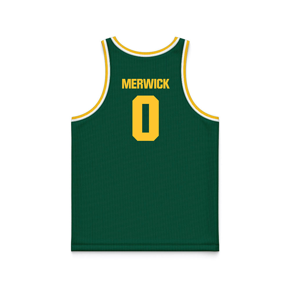 Northern Michigan - NCAA Men's Basketball : Derek Merwick - Green Basketball Jersey