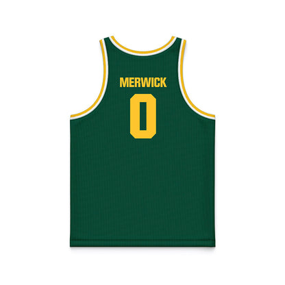 Northern Michigan - NCAA Men's Basketball : Derek Merwick - Green Basketball Jersey