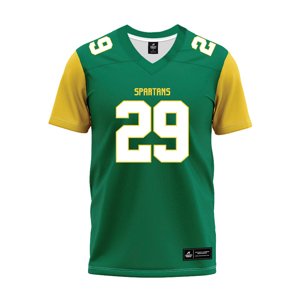 Norfolk State - NCAA Football : Javier Waldron - Green Premium Football Jersey-0