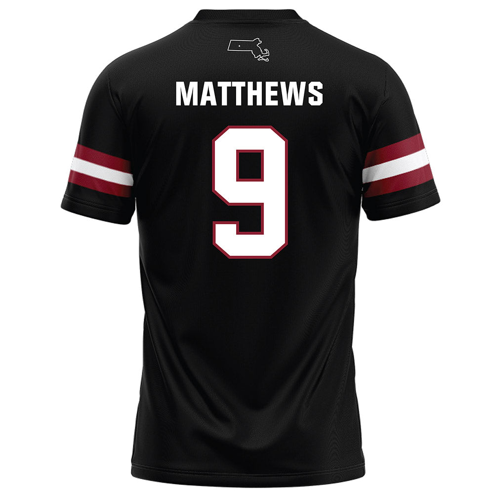 UMass - NCAA Football : Devin Matthews - Black Football Jersey-1