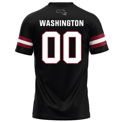 UMass - NCAA Football : Jerry Washington - Black Football Jersey-1