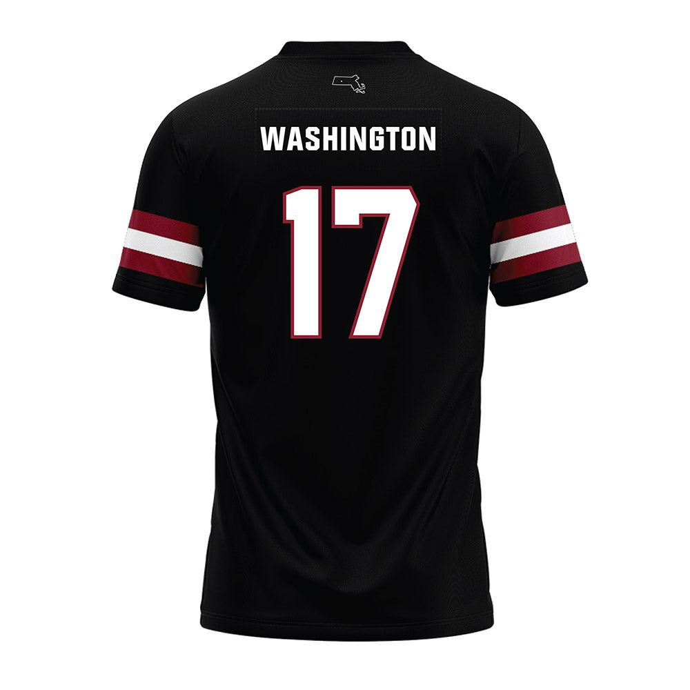 UMass - NCAA Football : Jerry Washington - Black Premium Football Jersey-1