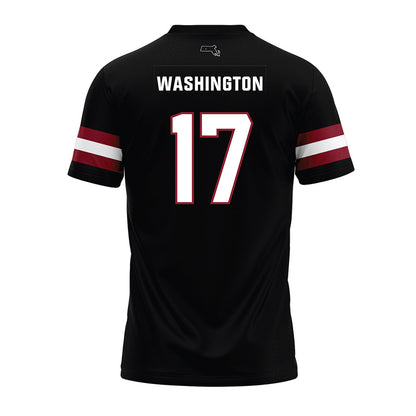 UMass - NCAA Football : Jerry Washington - Black Premium Football Jersey-1