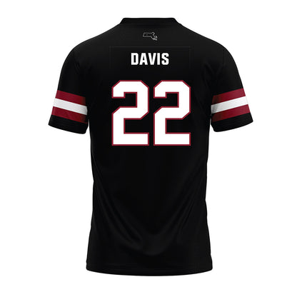 UMass - NCAA Football : Tk Davis - Black Premium Football Jersey-1
