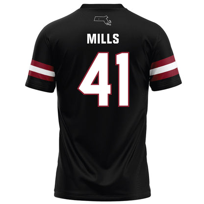 UMass - NCAA Football : Grant Mills - Black Football Jersey-1