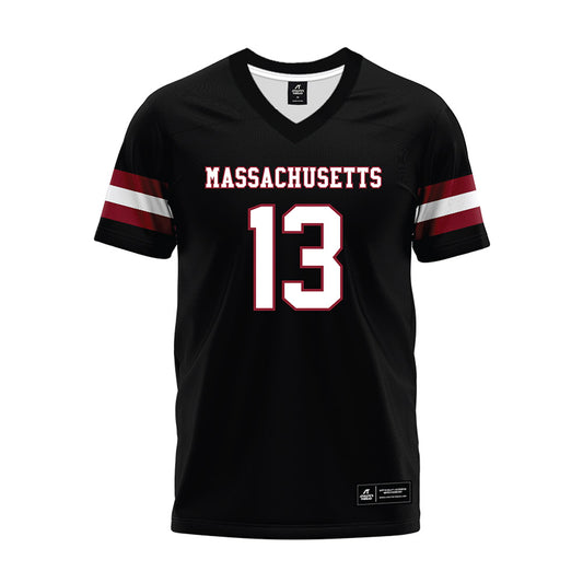 UMass - NCAA Football : Willl Perry - Black Premium Football Jersey-0