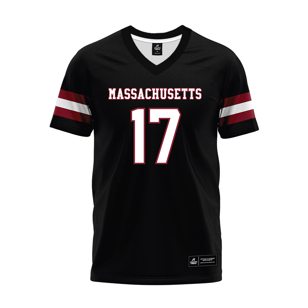 UMass - NCAA Football : Zachary Betts - Black Premium Football Jersey-0