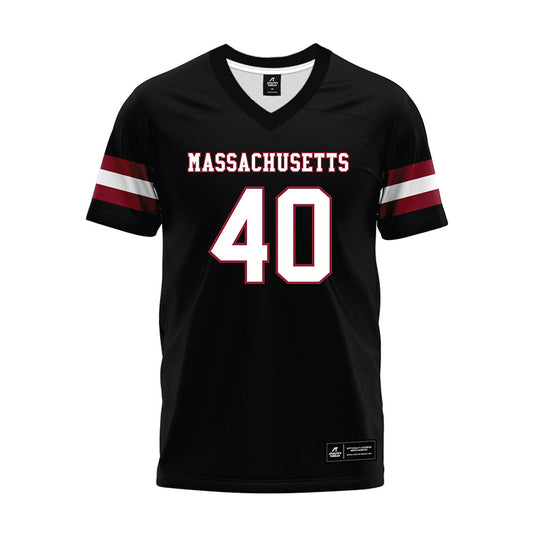 UMass - NCAA Football : Moritz Strempel - Black Premium Football Jersey-0