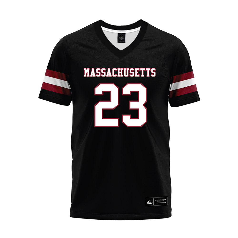 UMass - NCAA Football : Elijah Faulkner - Black Premium Football Jersey-0