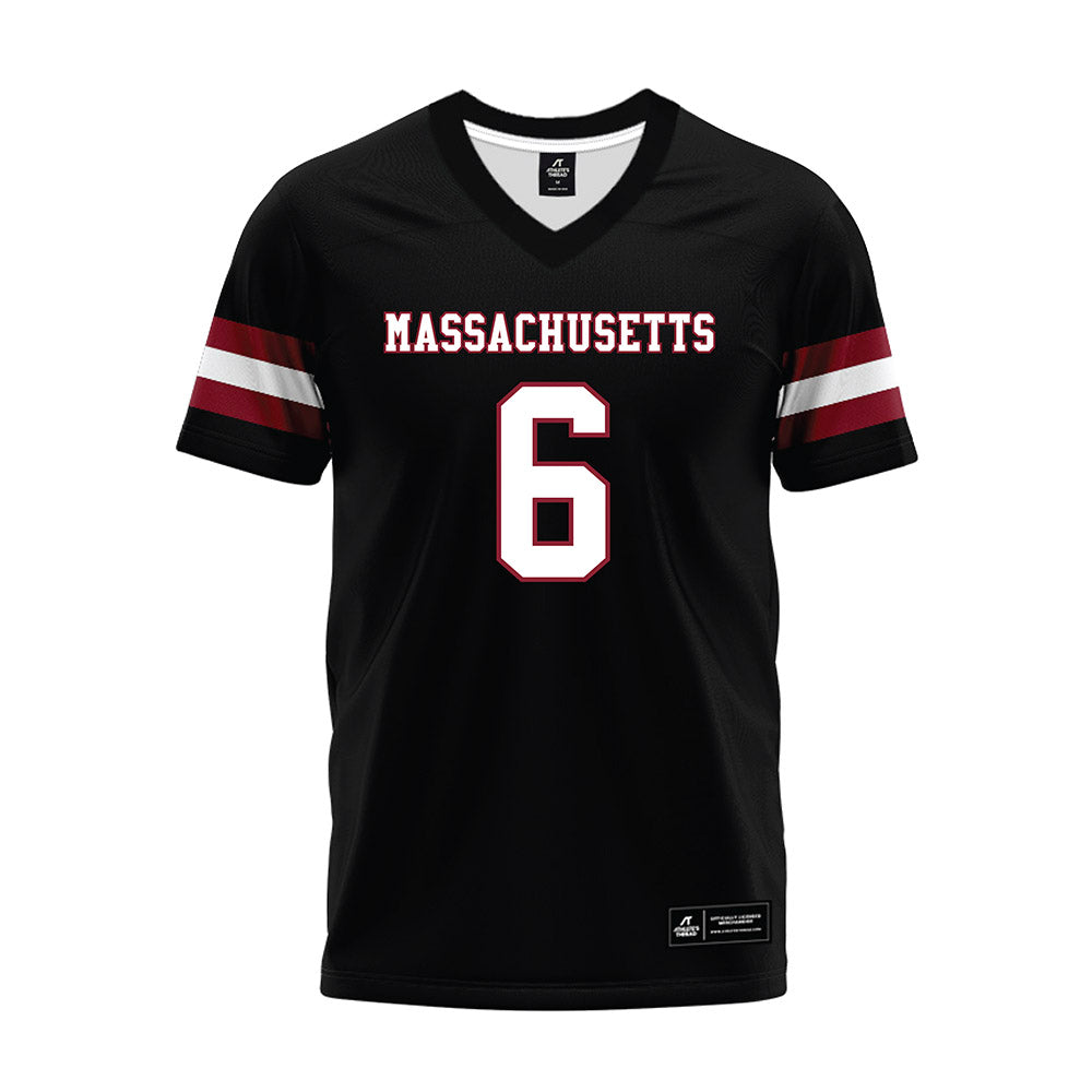 UMass - NCAA Football : Joshua Iseah - Black Premium Football Jersey-0