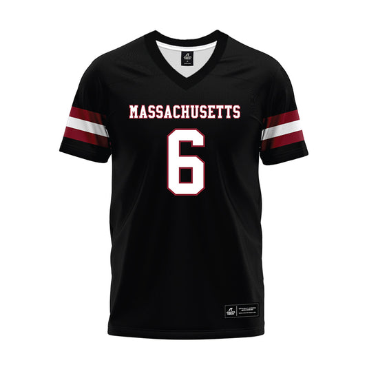UMass - NCAA Football : Joshua Iseah - Black Premium Football Jersey-0