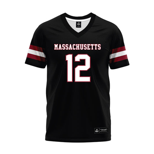 UMass - NCAA Football : David Moore Jr - Black Premium Football Jersey-0