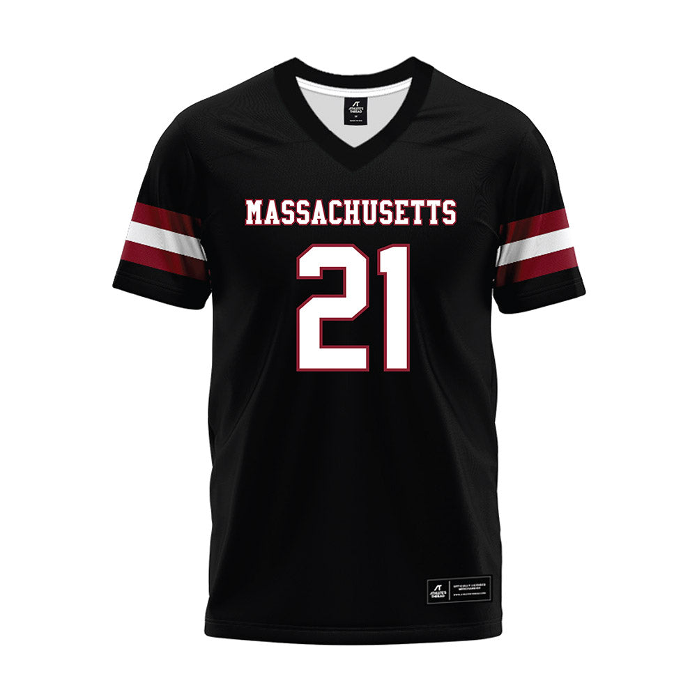UMass - NCAA Football : Terron Johnson - Black Premium Football Jersey-0