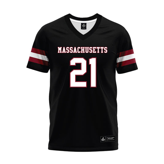 UMass - NCAA Football : Terron Johnson - Black Premium Football Jersey-0