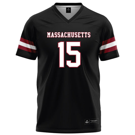 UMass - NCAA Football : Tavian Dashiell - Black Football Jersey-0