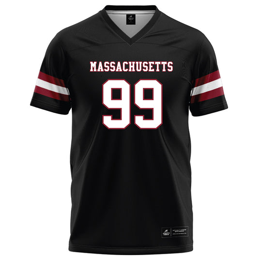 UMass - NCAA Football : Derek Morris - Black Football Jersey-0