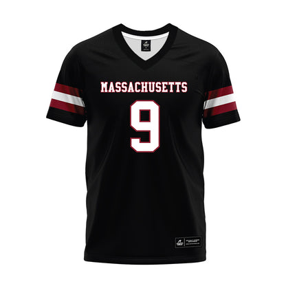 UMass - NCAA Football : Justin Krueger - Black Premium Football Jersey-0