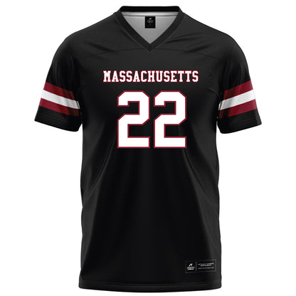 UMass - NCAA Football : Tk Davis - Black Football Jersey-0