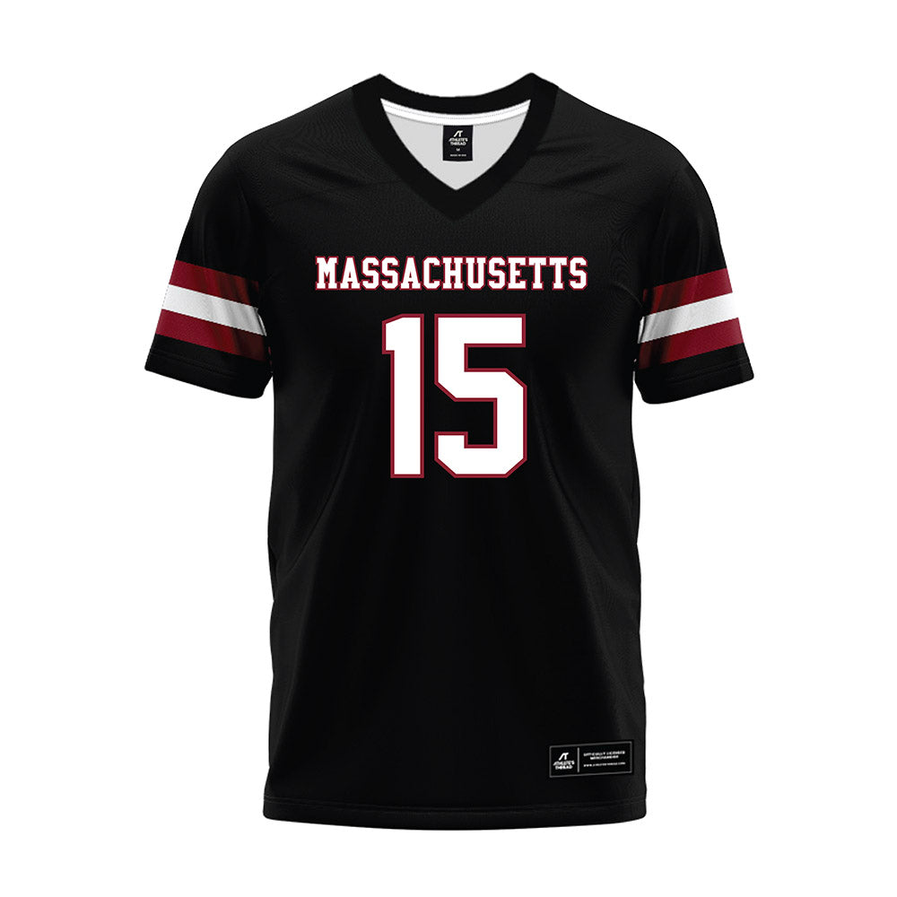 UMass - NCAA Football : Tavian Dashiell - Black Premium Football Jersey-0